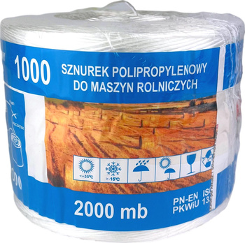 Šňůra PP TEX 1000 - 2000 mb pro zemědělské stroje bílá Tegafol/Agrocom