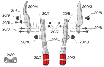 Šroub pro stříhací nůžky 22 FELCO 20/8