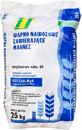 Wapno nawozowe zawierające magnez DOLOMIT 25kg Dwikozy