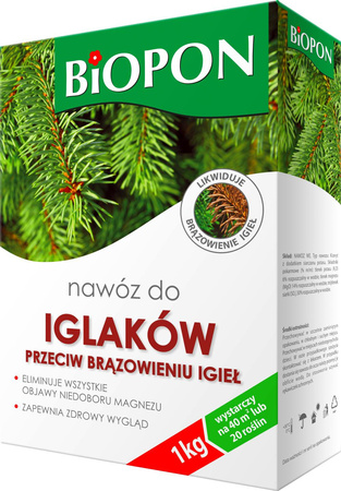 Nawóz do iglaków przeciw brazowieniu 1kg Biopon