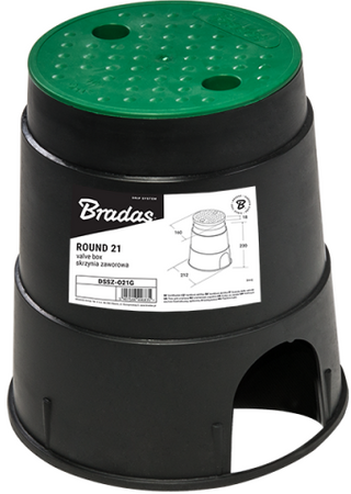 Cutie de supape rotundă mică , diametru 21cm Bradas