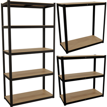 Kovový regál BLACK pětipolicový 150x75x35cm RK-07 MAMUTH