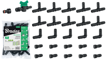 Zubehörsatz für Tropfleine 16mm - 27 Stück. Bradas