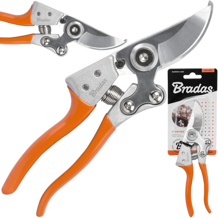 Zahradní nůžky V-SERIES-P s průchozím ostřím, ocel SK5 Bradas