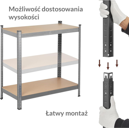 Regał Metalowy czteropółkowy 150x75x30cm RK-05 MAMUTH