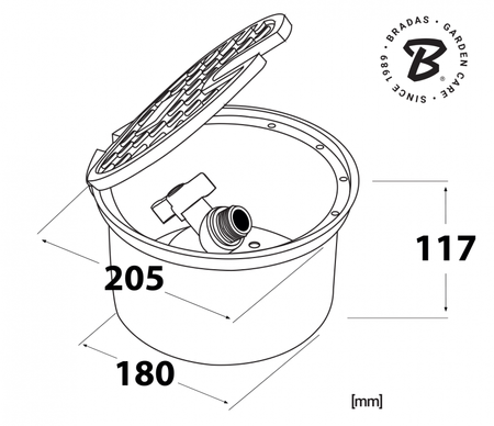 Ventilová skříňka s ventilem GW3/4" / GZ3/4" Bradas