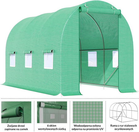 Tunel ogrodniczy foliowy 3x2x2m 6m2