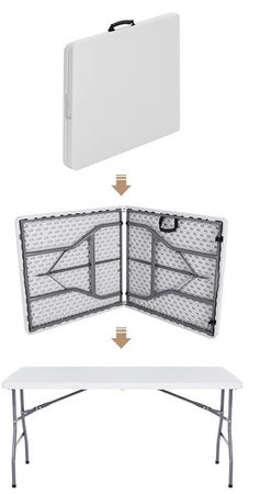 Masă de catering pliabilă WHITE 180x74x74cm