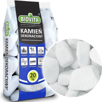 EXTRA BÍLÝ THASSOS 60-100mm 20kg Biovita oblázky