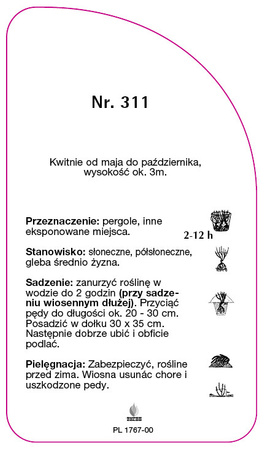 Urcarea trandafirului Nr. 311