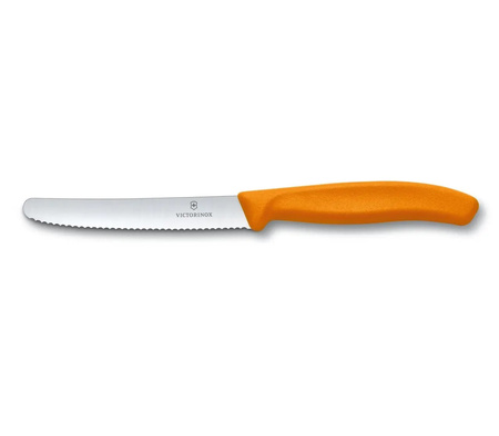 Oranžový nůž se zubatou čepelí 11 cm Victorinox