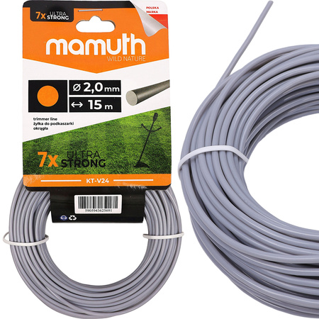 Żyłka tnąca 2,0mm 15m OKRĄGŁA KT-V24 MAMUTH