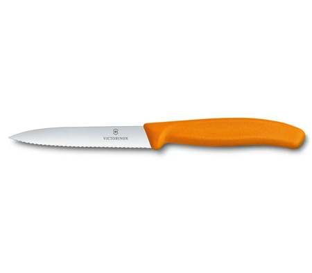 Nóż ostrze ząbkowane 10cm pomarańczowy Victorinox