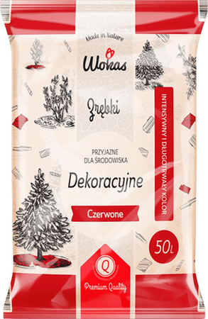 Zrębki Dekoracyjne Czerwone 50L Wokas
