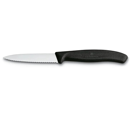 Nóż ostrze ząbkowane 8cm czarny Victorinox