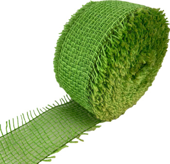 Țesătură de iută colorată VERDE deschis rola 5cm 25m
