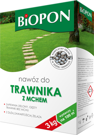 Nawóz do trawników z mchem 3kg Biopon