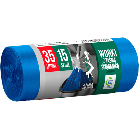 Saci de gunoi cu bandă 35L 15pcs Anna Zaradna