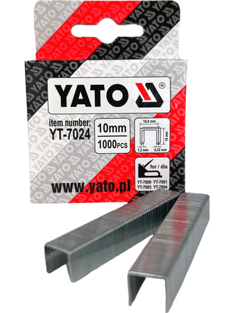 Zszywki do takera 10mm x 10,6mm 1000szt YT-7024 YATO