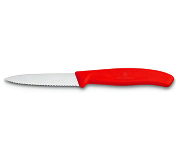 Nóż ostrze ząbkowane 8cm czerwony Victorinox