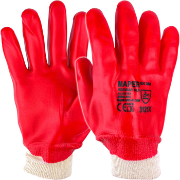 Krátké rukavice z kyselinovzdorného PVC 3121X MAPER