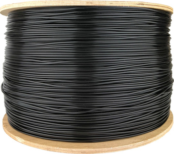 Furtun de livadă pe bobină de lemn 3.5mm 1000m PVC Negru