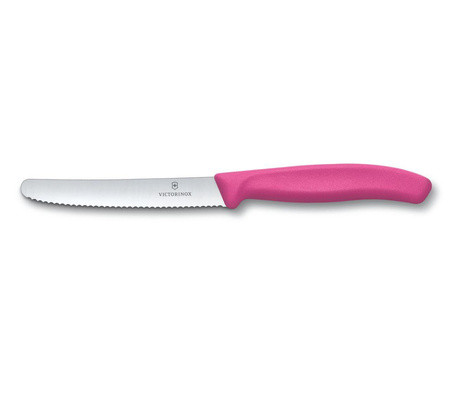 Cuțit roz lamă zimțată Victorinox