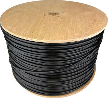Furtun de livadă pe bobină de lemn 4.5mm 700m PVC Negru