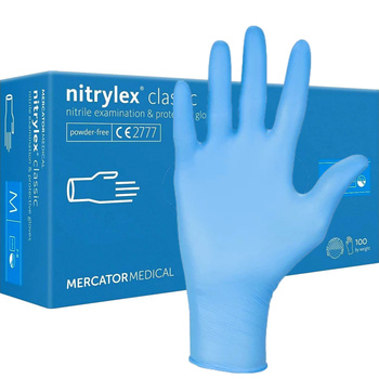 Rękawice niebieskie NITRYLEX rozmiar M 100szt MERCATOR
