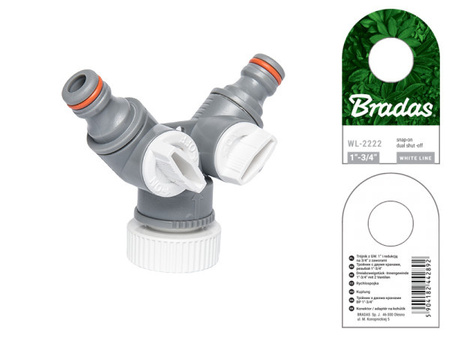 T-dílný rozdělovač s ventily GW 1" 3/4" WL-2222 Bradas