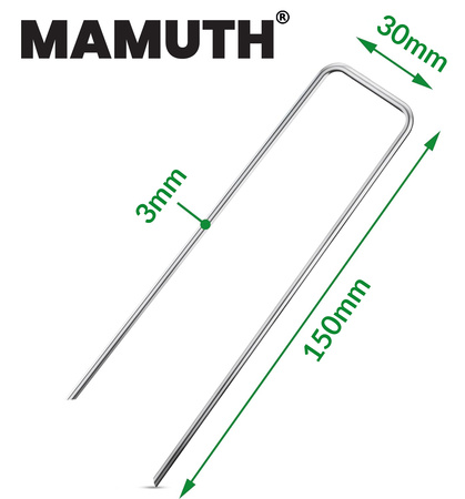 Szpilka metalowa U 15cm 100szt MAMUTH