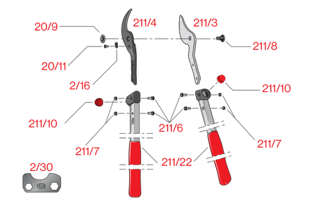 Satz: Schraube und Mutter für 211 FELCO 211/94