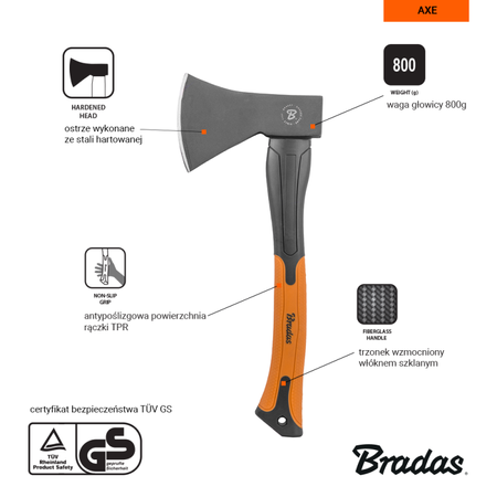 FIBERGLASS Universal-Axt 800g Bradas