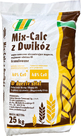 MIX-CALC z Dwikóz Wapno nawozowe Granulowane 25kg Dwikozy