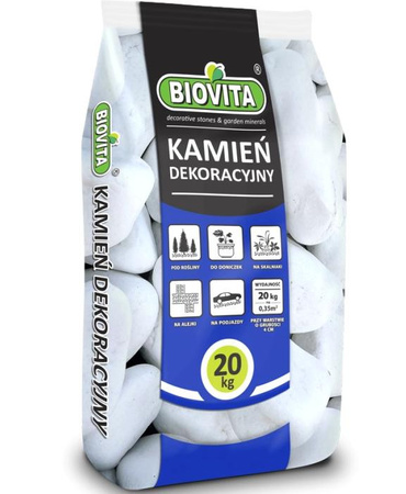 EXTRA BÍLÝ THASSOS 60-100mm 20kg Biovita oblázky
