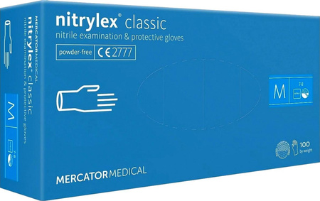 Blaue NITRYLEX-Handschuhe Größe S 100Stück MERCATOR