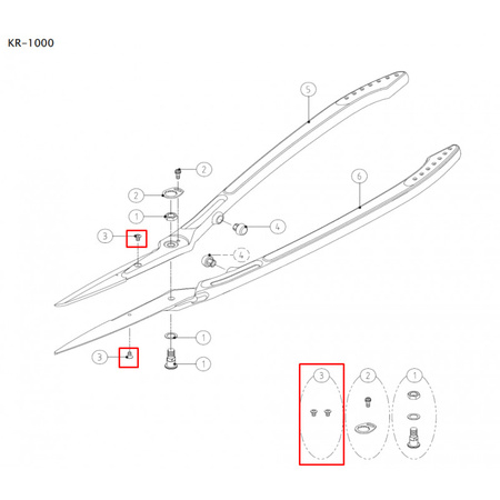 KR-1000 șurub lamă ARS-SP-438 EX