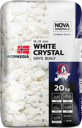 Grys biały WHITE CRYSTAL (15-25mm) Nova Minerals