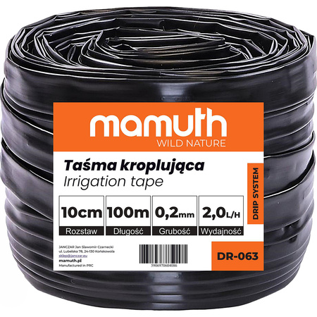 Taśma kroplująca 10cm 0,2mm 1,0L/h 100m rolka MAMUTH