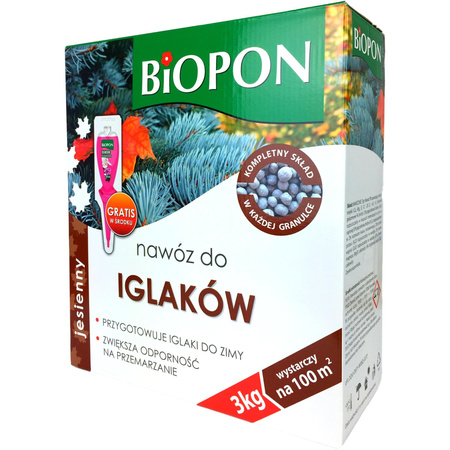 Nawóz jesienny do Iglaków granulat 3kg Biopon