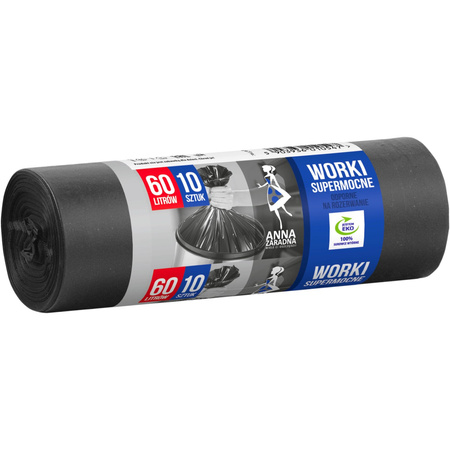 Worki na śmieci SUPERMOCNE 60L 10szt Anna Zaradna