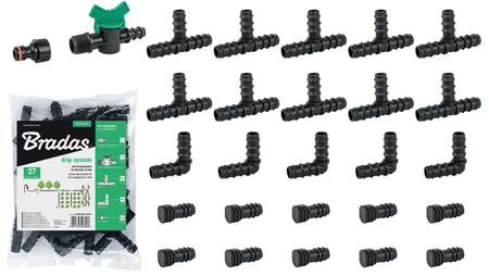 Zestaw akcesoriów do linii kroplującej 16mm - 27 szt. Bradas