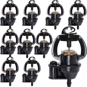 10x Mikrozraszacz PC 2000M, 55 l/h, brązowa dysza, połączenie z kołkiem o średnicy zewnętrznej 8 mm i kolcem 4/7 DR-046 MAMUTH