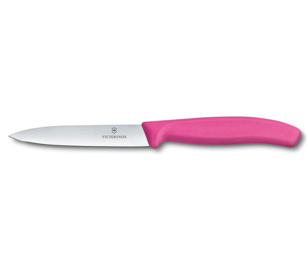 Nóż różowy ostrze gładkie 10cm Victorinox