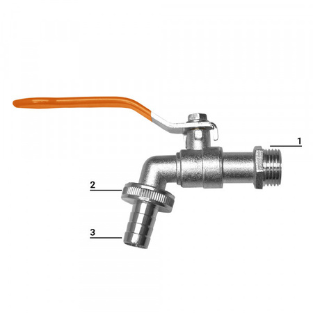 Robinet cu bilă 3/4"GZ furtun 1/2"GKK04343419z Bradas