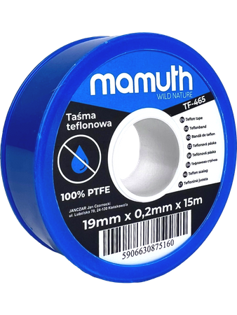 Taśma teflonowa 19mm x 0,2mm x 15m MAMUTH