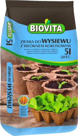 Ziemia do wysiewu z włóknem kokosowym 5L Biovita