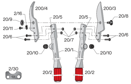 Sada: šroub a matice pro 20, 21... FELCO 20/94