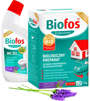 Preparat do szamb 1kg + WC żel 500ml Biofos