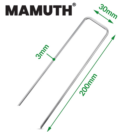 Metal U-pin 20cm 100pcs MAMUTH